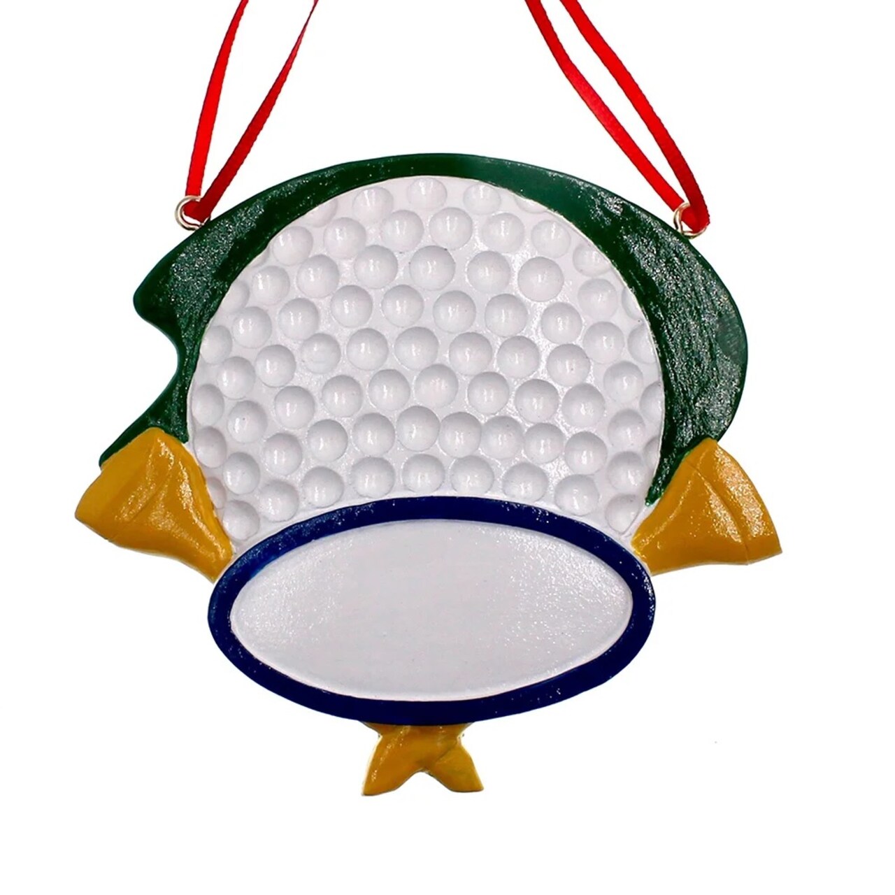 KSA Pack of 12 White and Green Golf Ball Christmas Ornaments 4"